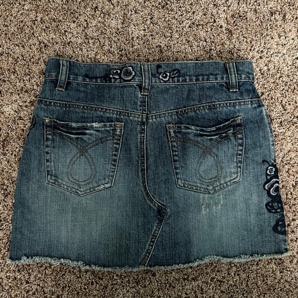 vintage hamiseta jeans denim mini skirt with floral pattern! - Picture 3 of 3